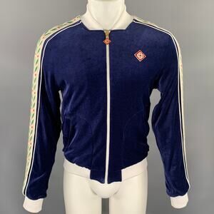 CASABLANCA Size S Navy Cotton Blend Track Jacket